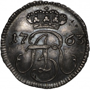 August III Sas, Szeląg Gdańsk 1763 w czystym srebrze