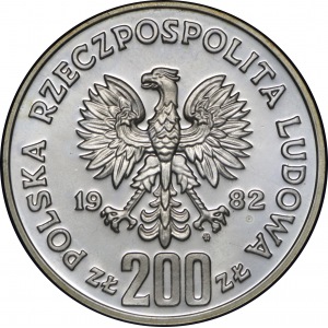 200 złotych 1982 XII Mistrzostwa Świata w Piłce Nożnej Hiszpania 1982