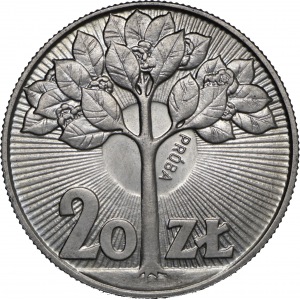 Próba CuNi 20 złotych 1973 Drzewo