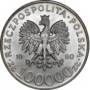 100.000 złotych 1990 Solidarność odm.A