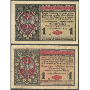 zestaw dwóch takich samych banknotów: 1 marka (generał), 9 grudnia 1916