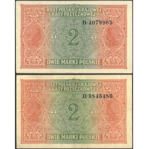 zestaw dwóch takich samych banknotów: 2 marki (generał), 9 grudnia 1916
