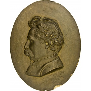 Medalion z portretem nieznanego mężczyzny, sygnowany F. Mikulski, 1884