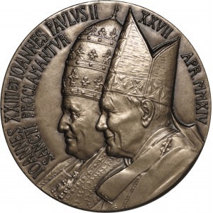 Watykan kanonizacja Jana XXII i Jan Pawła II, 2014, medalier Daniela Longo