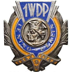 odznaka, 1 Dywizja Piechoty + miniaturka, bez kontry