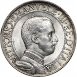 zestaw 4 monet: 1 lira 1913, 2 liry 1914 i 1916, Wiktor Emanuel III (19), Ag; 1 soldo 1764 Cu