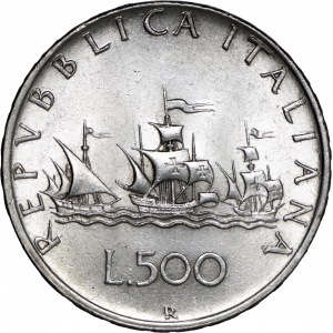 zestaw 2 monet: 500 lirów 1960 R i 1961 R, Ag