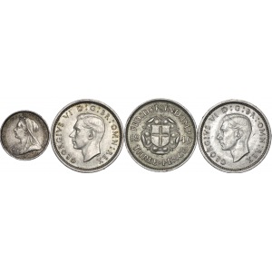 zestaw 4 monet: 1 pens 1896, 3 pensy 1940 i 1941 (2 szt.)
