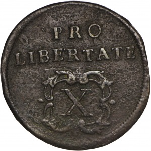 zestaw 2 monet: 10 poltur 1705, 1 poltura