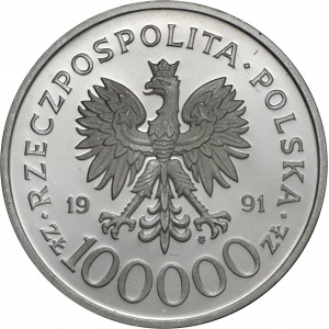 100.000 złotych 1991, mjr Hubal