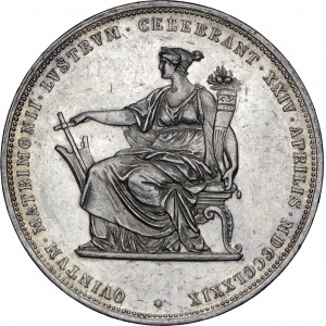 2 guldeny pamiątkowe, na 25. rocznicę ślubu, 1879, Wiedeń
