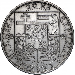 zestaw 2 monet: 10 koron 1928, 20 koron b.d. (1937), Republika Czechosłowacka