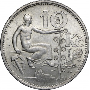 zestaw 4 monet: 10 koron 1930 Ag, 20 koron 1933, 100 koron 1948 i 1949, Republika Czechosłowacka