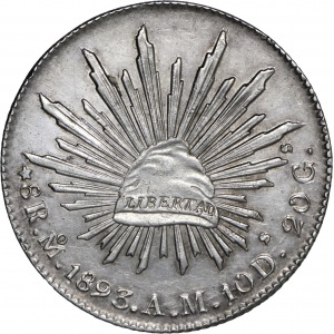 zestaw 2 monet: 8 reali 1893 Ag 903, 25 pesos 1968 Ag 720