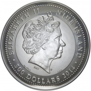 500 dolarów 2014, Warszawa, moneta „ŚWIĘTY WŚRÓD ŚWIĘTYCH” upamiętniająca kanonizację Jana Pawła II, Ag 999,9, 4 kg