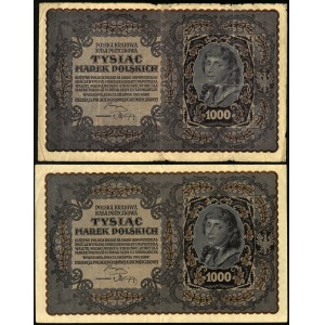 zestaw dwóch takich samych banknotów: 1000 marek, 23 sierpnia 1919
