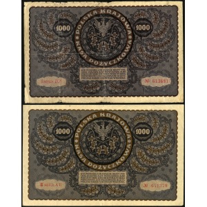 zestaw dwóch takich samych banknotów: 1000 marek, 23 sierpnia 1919