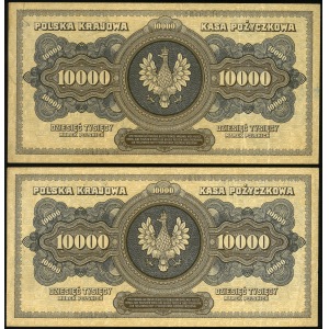 zestaw dwóch takich samych banknotów: 10 000 marek, 11 marca 1922