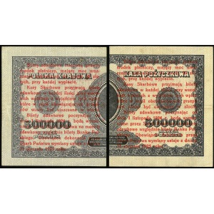 zestaw dwóch banknotów: 1 grosz, 28 kwietnia 1924, połówka lewa i prawa