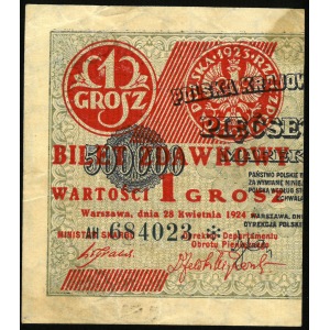 1 grosz, 28 kwietnia 1924, połówka lewa