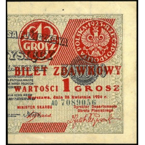 1 grosz, 28 kwietnia 1924, połówka prawa