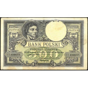 500 złotych, emisja z 28 lutego 1919, wprowadzona do obiegu 28 kwietnia 1924
