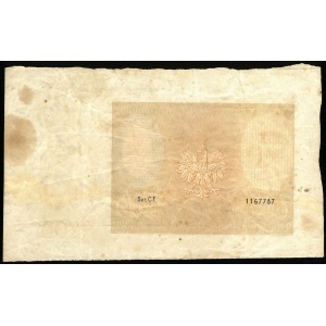 100 złotych, 1932 lub 1934, druk niekompletny, poddruk awersu i rewers, makulatura