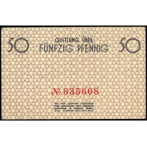 50 fenigów, 15 maja 1940, załamany w pionie