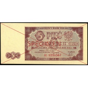 5 złotych, 1 lipca 1948, SPECIMEN