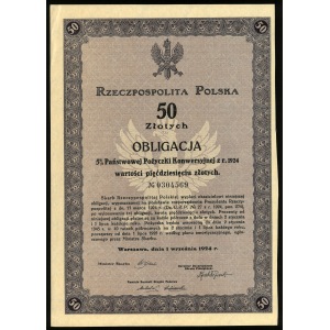 obligacja na 50 złotych, 1924