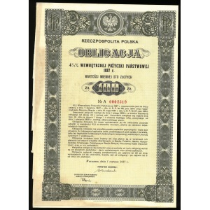 obligacja pożyczki państwowej na 100 złotych, 1937