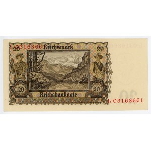 Germany - Third Reich 20 Reichsmark 1939