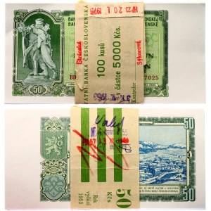 Czechoslovakia Original Bundle With 100 Banknotes 50 Korun 1953 Consecutive Numbers