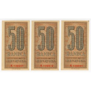 Croatia 3 x 50 Banica 1942