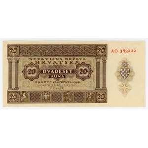 Croatia 20 Kuna 1944 Not Issued