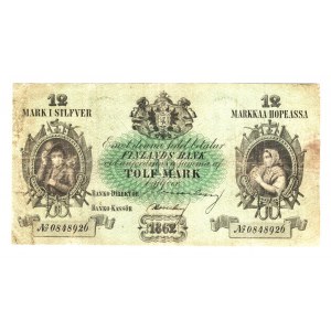 Finland 12 Markkaa 1862