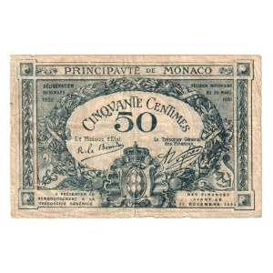 Monaco 50 Centimes 1920