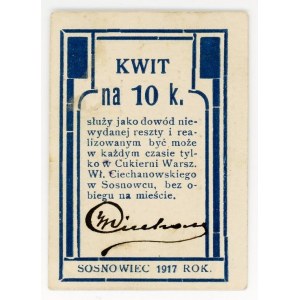 Poland Sosnowiec 10 Kopeks 1917 RRR
