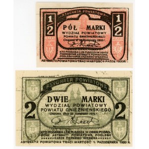 Poland Gniezno-Witkowo 1/2, 2 Marki 1919 2 pcs