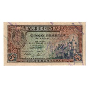 Spain 5 Pesetas 1940