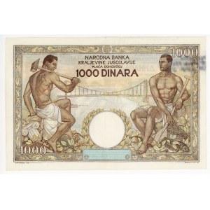 Yugoslavia 1000 Dinara 1935 Not Issued
