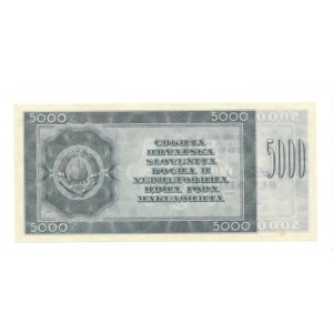 Yugoslavia 5000 Dinara 1950 Not Issued