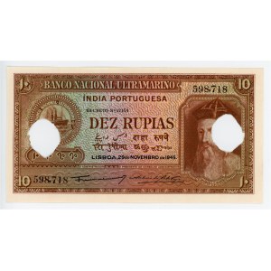 Portuguese India 10 Rupias 1945