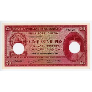 Portuguese India 50 Rupias 1945