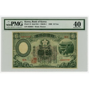Korea Bank of Korea 10 Yen 1909 PMG 40