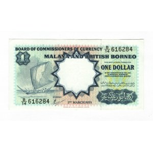 Malaya & British Borneo 1 Dollar 1959