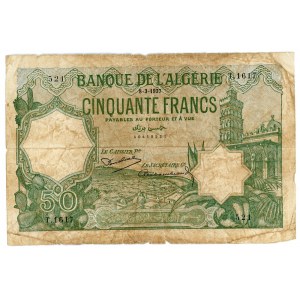 Algeria 50 Francs 1920 - 1937