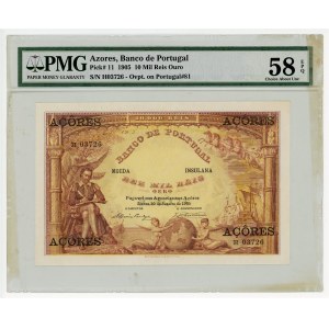 Azores 10 Mil Reis 1905 PMG 58