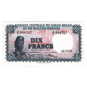 Belgian Congo 10 Francs 1957