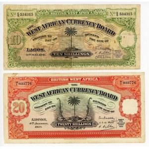 British West Africa 10 & 20 Shillings 1937 - 1941